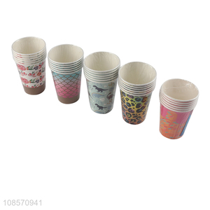 Wholesale 9oz 6pcs paper cup custom logo disposable cups