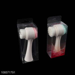 Wholesale double-sided silicone facial cleansing brush for skin care