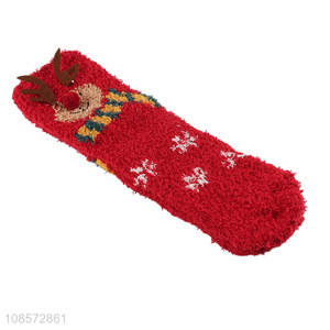 Factory price indoor decorative floor Christmas socks for women
