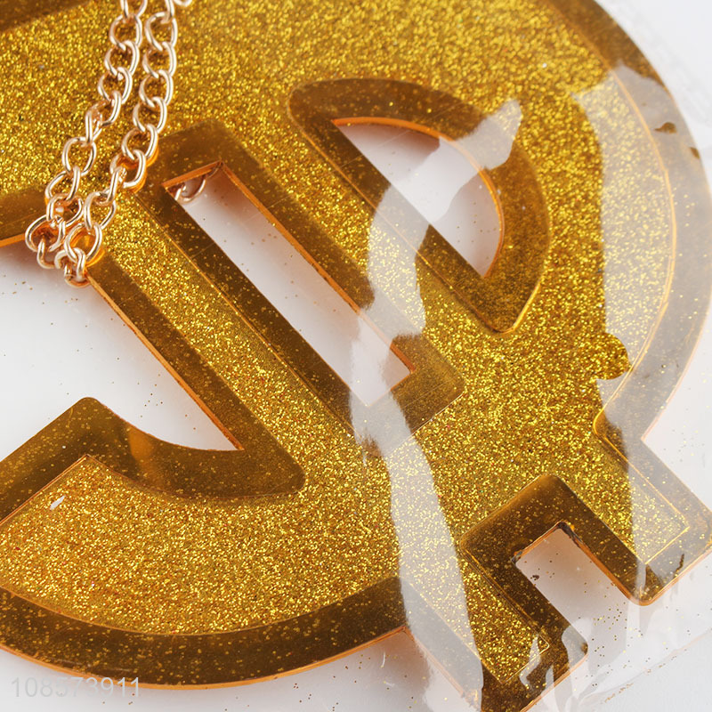 Hot items decorative golden dollar necklace for sale