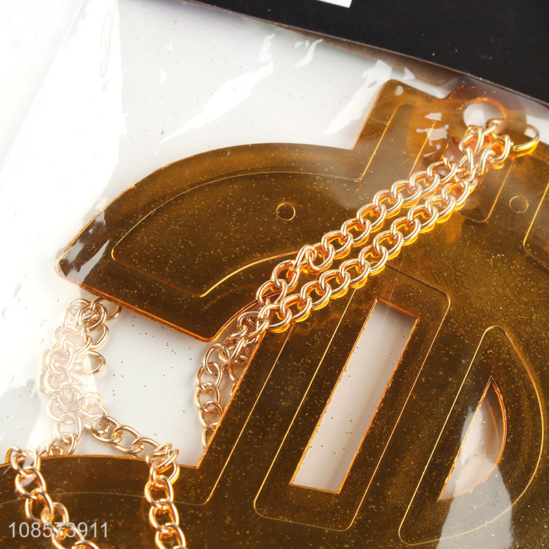 Hot items decorative golden dollar necklace for sale