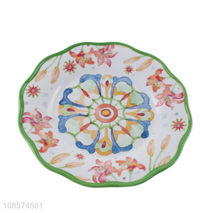 Latest design decorative colorful melamine plate for tableware