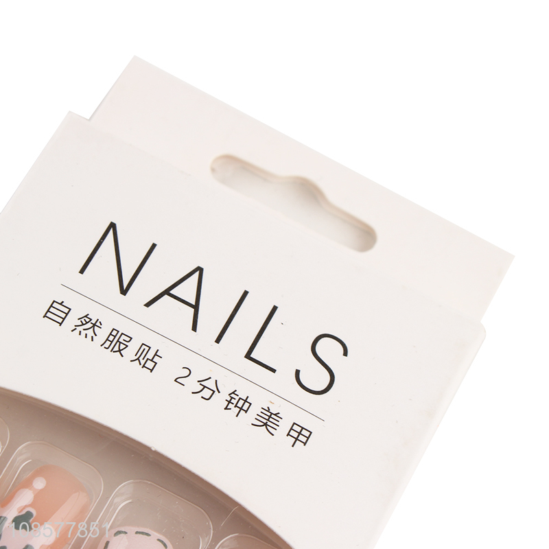 Popular products heart pattern natural fake nail for nail decoration
