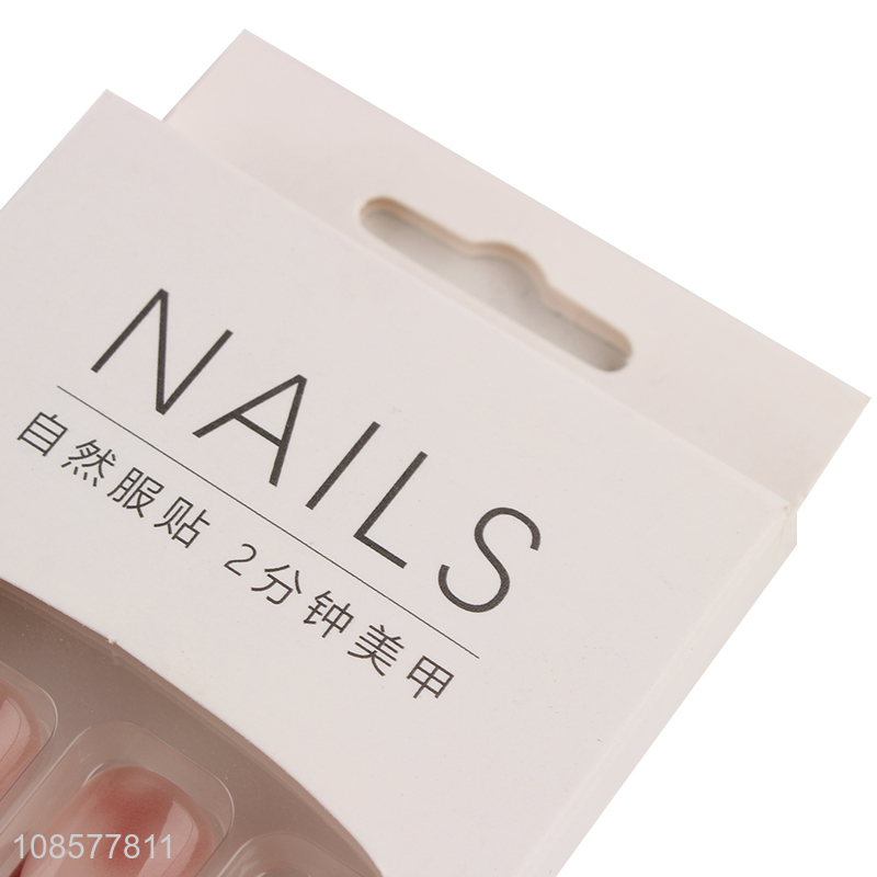 Best selling natural 24pieces nail art decoration fake nail