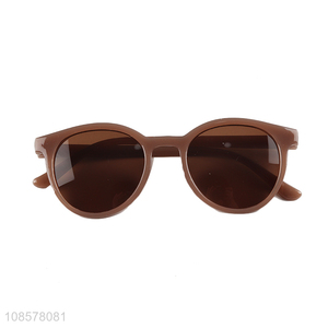 Wholesale retro plastic sunglasses milk tea color sunglasses