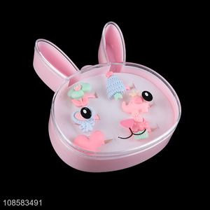 Good quality kids makeup toy cute cartoon rings in box for girls