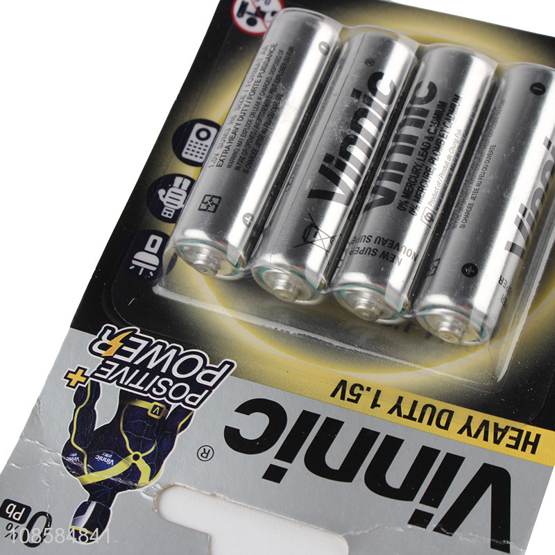 Good price 4 pieces 1.5V AA carbon-zinc batteries