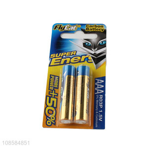 Factory supply 2 pieces 1.5V AAA carbon-zinc batteries