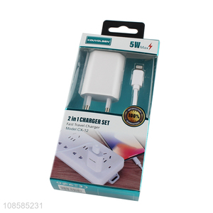 Good quality white 2in1 charger set fast travel charger for sale