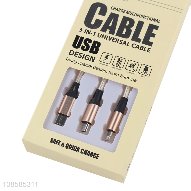Good quality 3in1 quick charge universal cable for sale