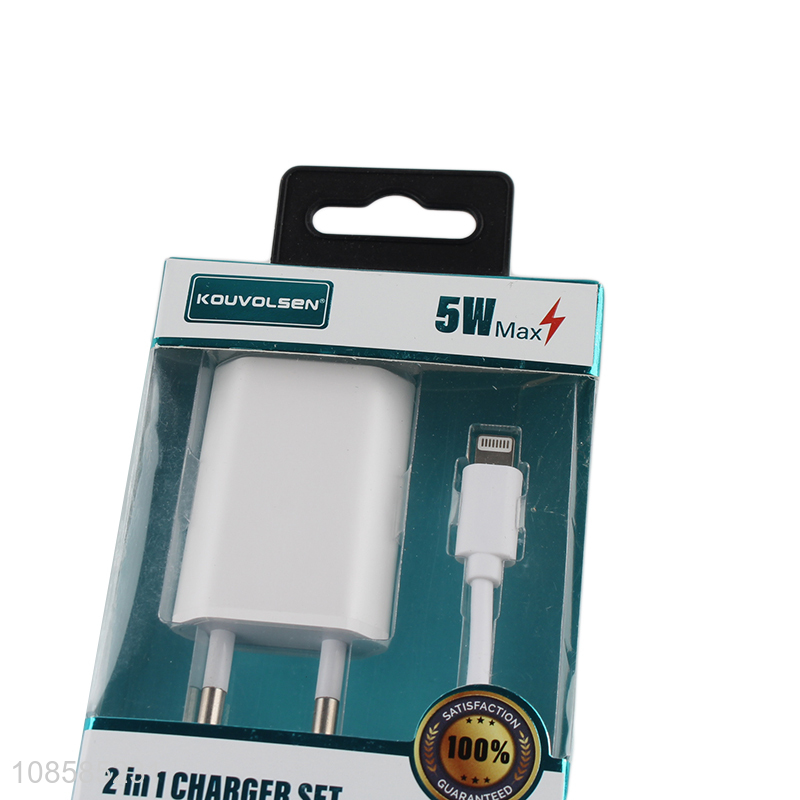 Good quality white 2in1 charger set fast travel charger for sale