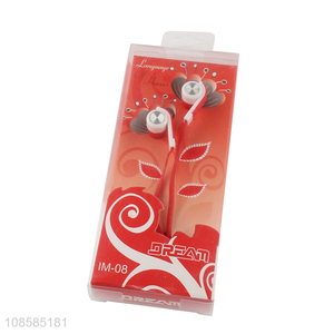 Factory supply red music earphones headphones for daily use