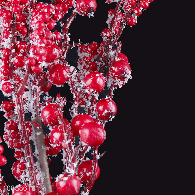 China factory artificial red berries branch for christmas decoration