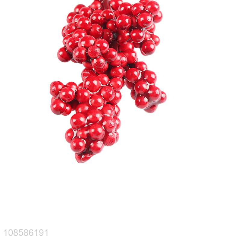 China products natural artificial red berries branch picks