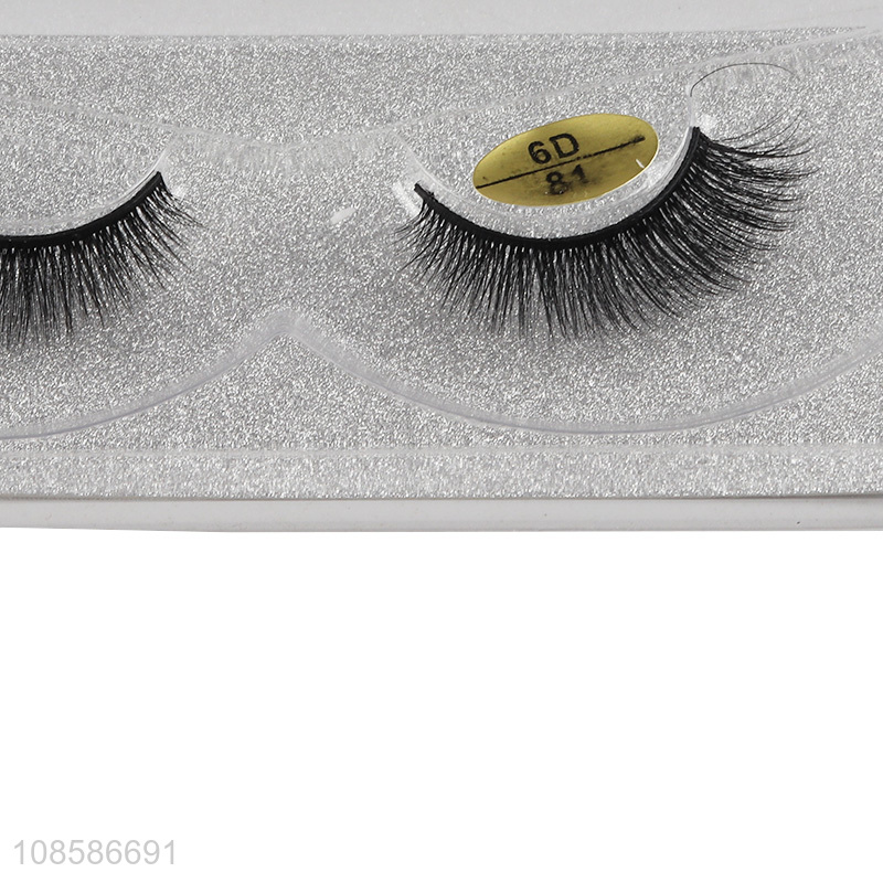 Factory price 1 pair 6D natural look nylon fiber false eyelashes