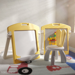 Online wholesale children magnetic graffiti drawing board with chair