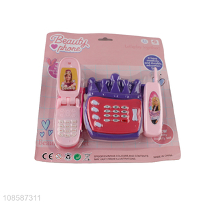 Wholesale kids boys girls mobile phone toy with music and light