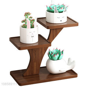 Wholesale small indoor outdoor flower pot stand 3-tier plant shelf