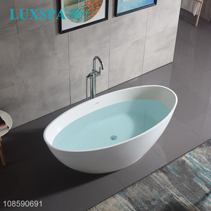 Wholesale Japanese style artificial stone solid surface freestanding bathtub