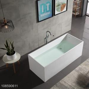 Good quality freestanding two-person artificial stone bathtub for adult
