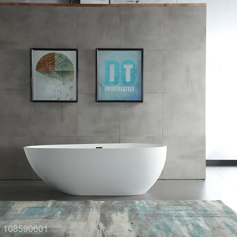 Hot selling freestanding artificial stone bathtub bathroom adult bathtub