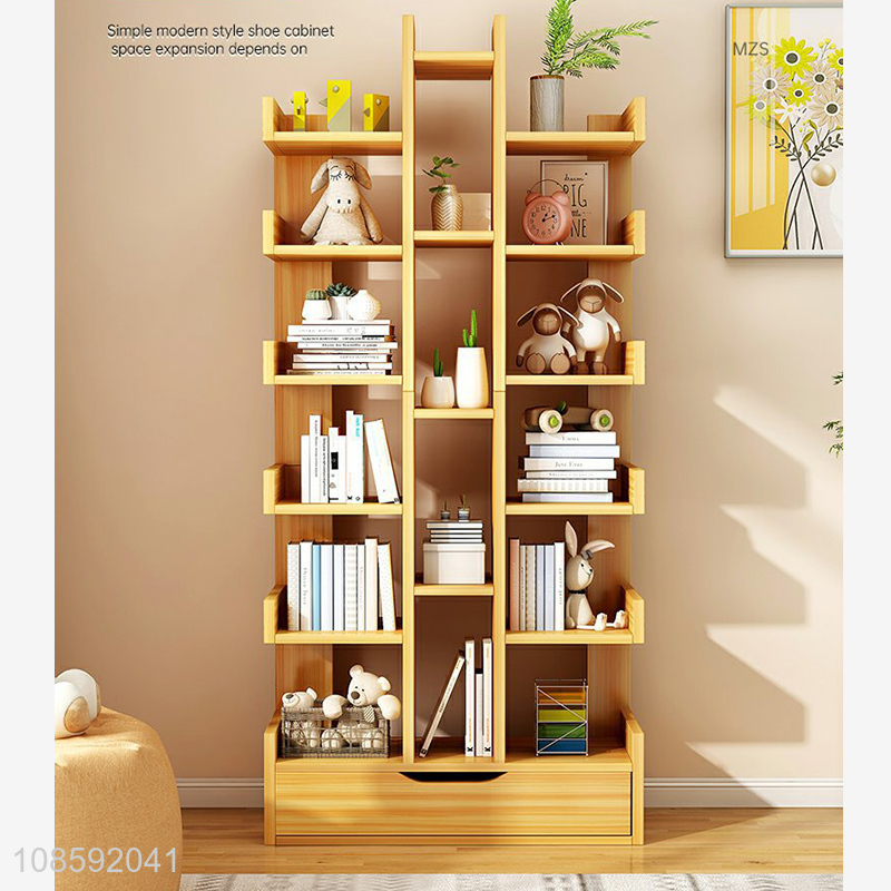 Custom household multi layered bookcase beside the wall bookshelves