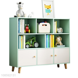 Factory price colorful floor standing bookcase storage cabinet