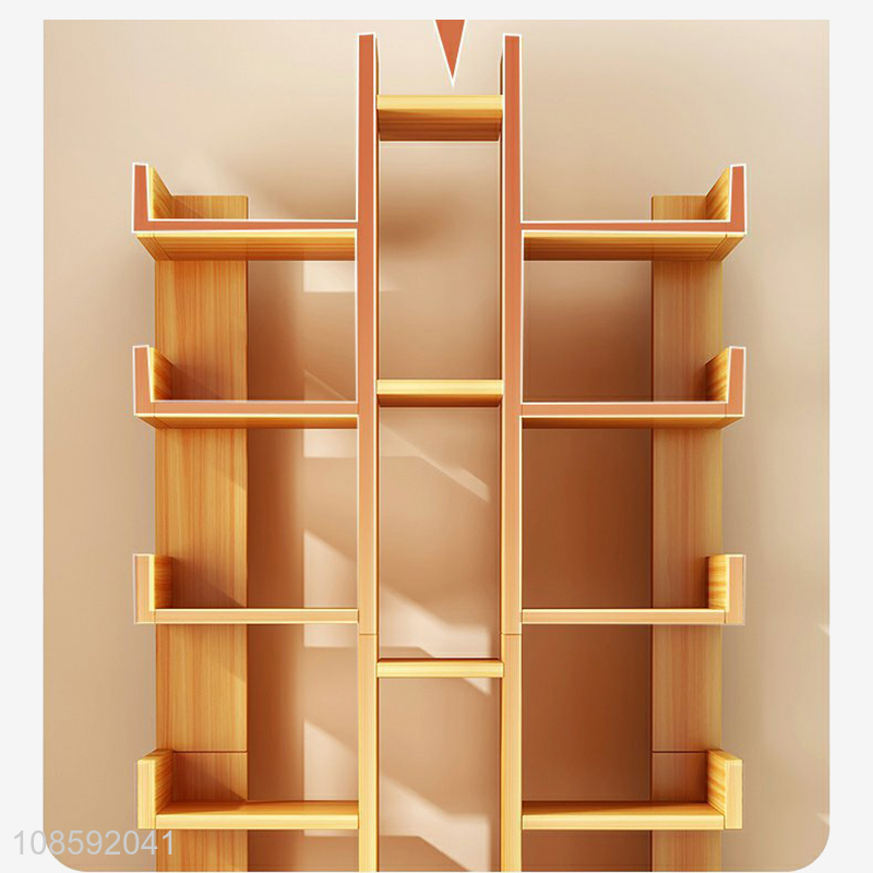 Custom household multi layered bookcase beside the wall bookshelves