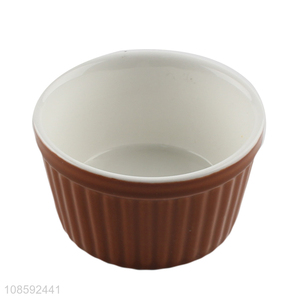 Online wholesale oven safe ceramic souffle bowl ramekin