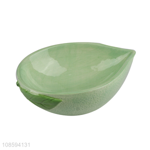 Wholesale Nordic style creative lemon shaped ceramic salad bowl