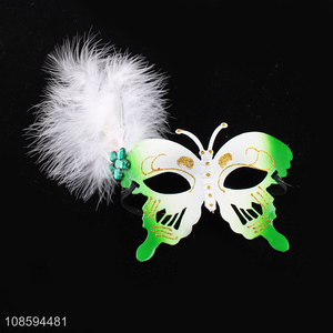 Popular products butterfly shape children party mask with feather