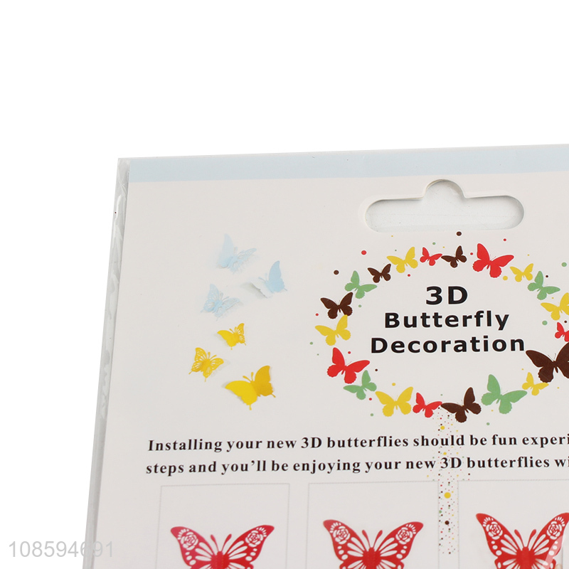 Hot items hollow 3d butterfly decoration for home and party