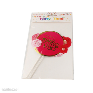 Low price round cake decoration happy mother's day cake topper