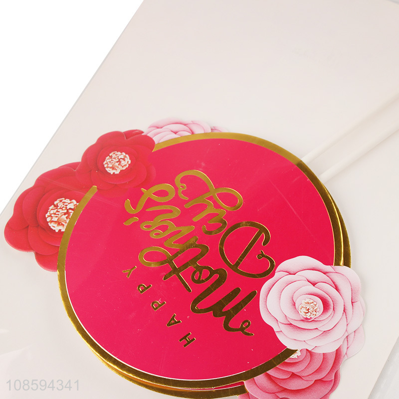 Low price round cake decoration happy mother's day cake topper
