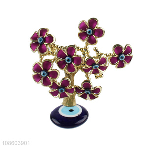 Hot selling home décor glass 8heads blue-eye decoration tree