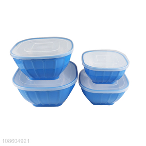 Factory supply plastic mixing bowls salad bowl set with lids