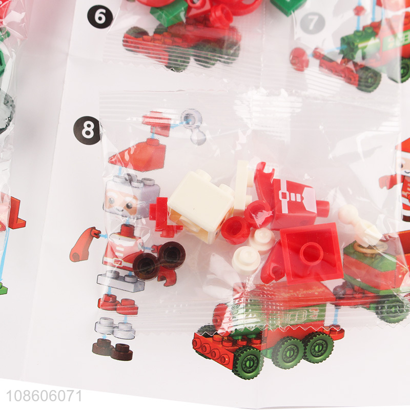 Wholesale 56pcs miniature particle assembled Christmas train building blocks toy