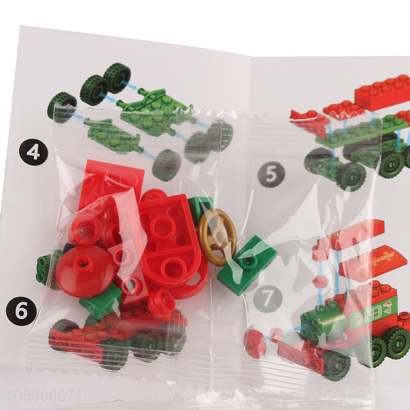 Wholesale 56pcs miniature particle assembled Christmas train building blocks toy
