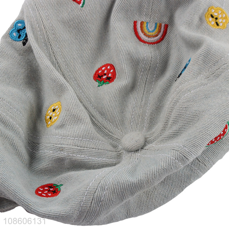 Good quality denim baseball cap embroidered baseball hat for kids