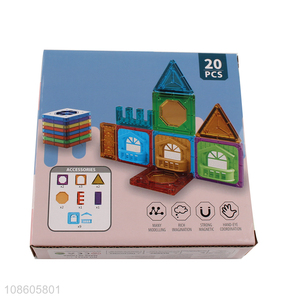 Online wholesale 20pcs magnetic building tiles kids educational toy