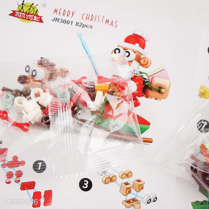 Hot selling 82pcs mini Christmas building blocks DIY 3D toys kit