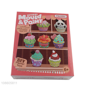 Wholesale educational DIY plaster toy cupcake painting kit for kids