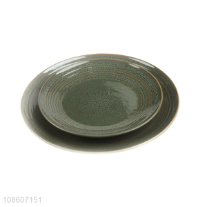 Online wholesale vintage rustic ceramic plate for appetizers snacks