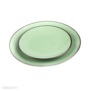 Good quality ceramic shallow sald plate porcelain pasta plate