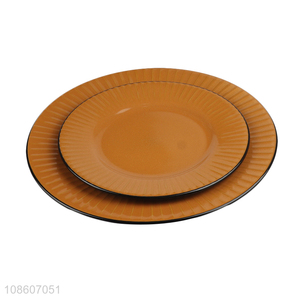 Hot selling porcelain dishes ceramic shallow plates for salad
