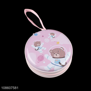 New arrival portable mini round coin purse keychain wallet