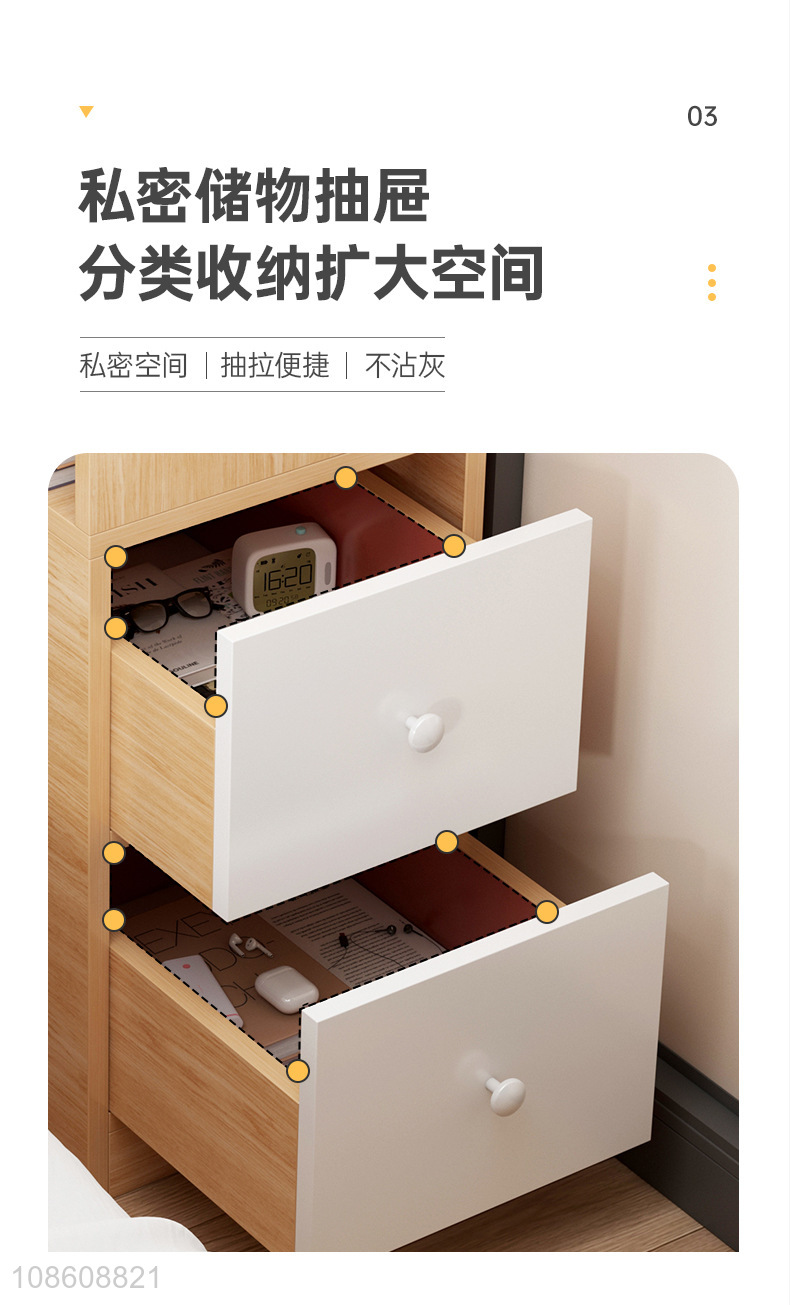 Top selling bedroom furniture bedside table nightstand storage cabinet