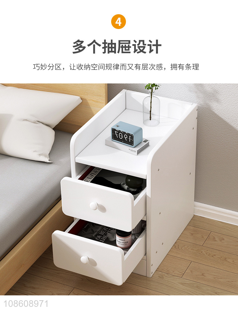 Hot selling narrow small storage cabinet bedside table wholesale