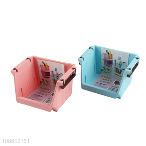 New product plastic desktop organizers set with handles for home office