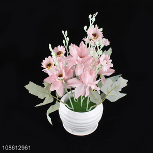 Yiwu market fake flower natural artificial flower with flower pot